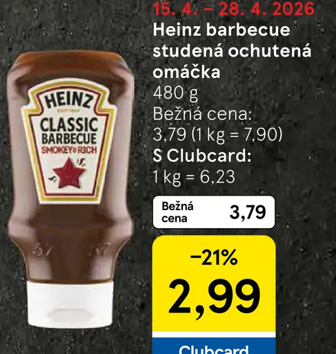Heinz Barbecue studená ochutená omáčka