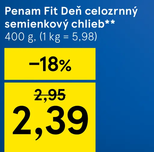 Penam Fit Deň Celozrnný semienkový chlieb