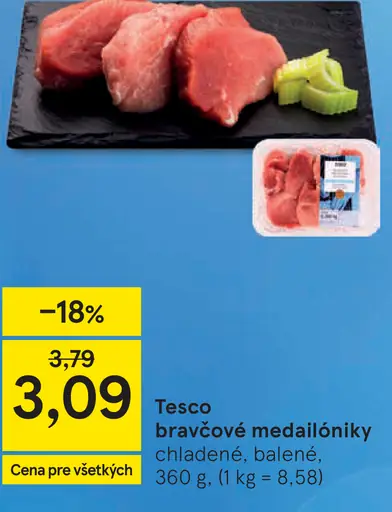 Tesco bravčové medailóniky chladené, balené