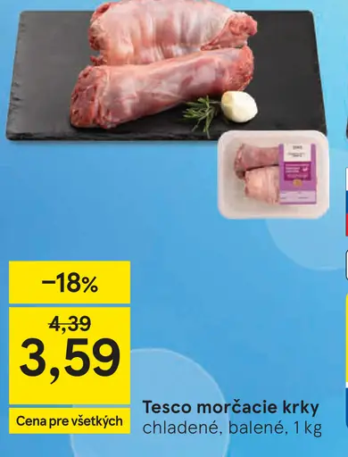 Tesco morčacie krky chladené, balené