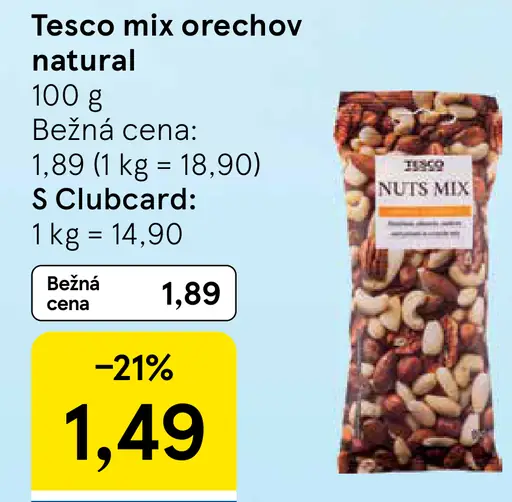 Tesco mix orechov natural
