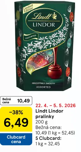 Lindt Lindor pralinky