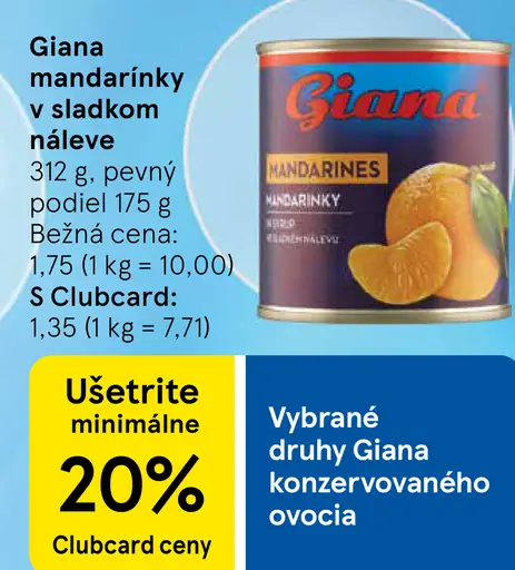 Giana mandarínky v sladkom náleve