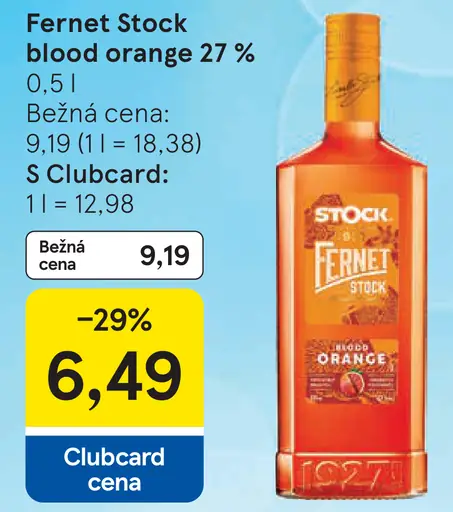 Fernet Stock blood orange bylinný likér 27 %