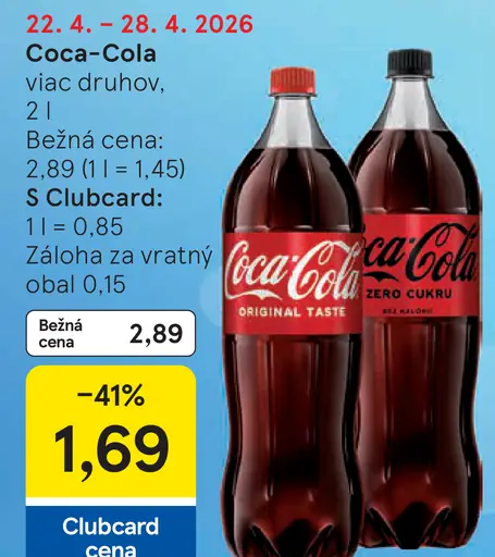 Coca-Cola nápoj viac druhov