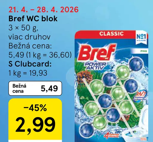 Bref WC blok viac druhov