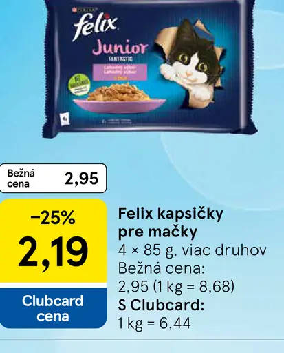 Felix kapsičky pre mačky Junior viac druhov
