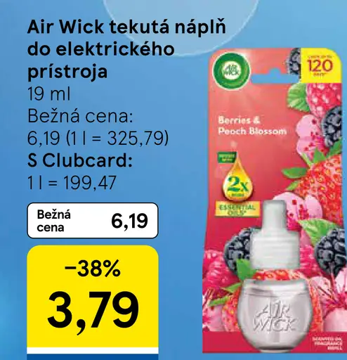 Air Wick tekutá náplň do elektrického prístroja Berries & Peach Blossom