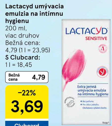 Lactacyd Sensitive extra jemná umývacia emulzia na intímnu hygienu