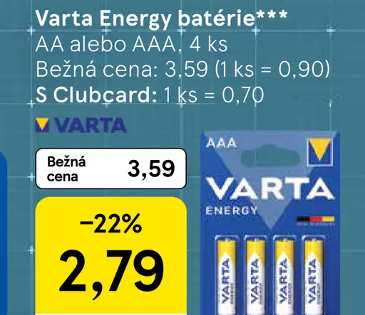 Varta Energy batérie AA alebo AAA