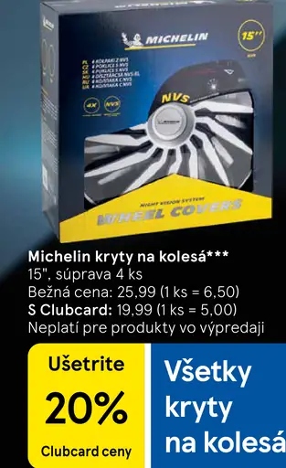Michelin kryty na kolesá 15"