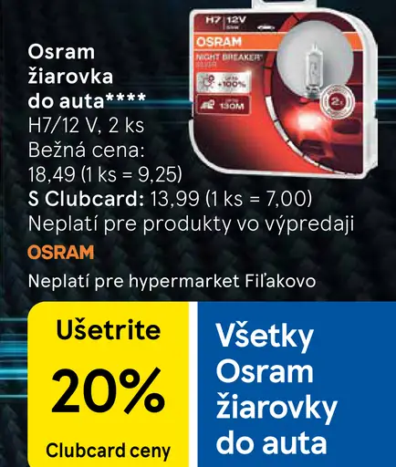 Osram žiarovka do auta H7/12 V, 2 ks