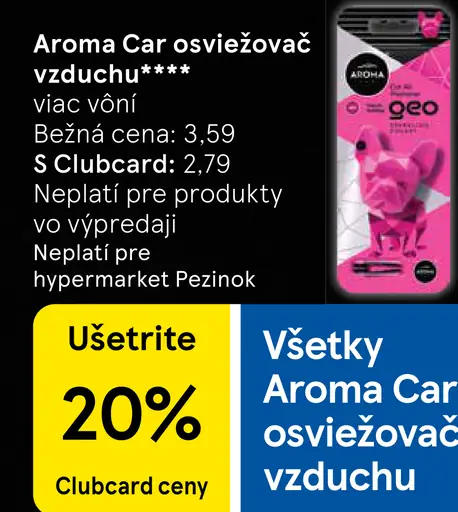 Aroma Car osviežovač vzduchu viackrát vôní