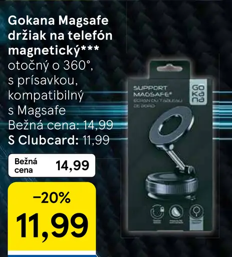 Gokana Magsafe držiak na telefón magnetický otočný 360° s prísavkou