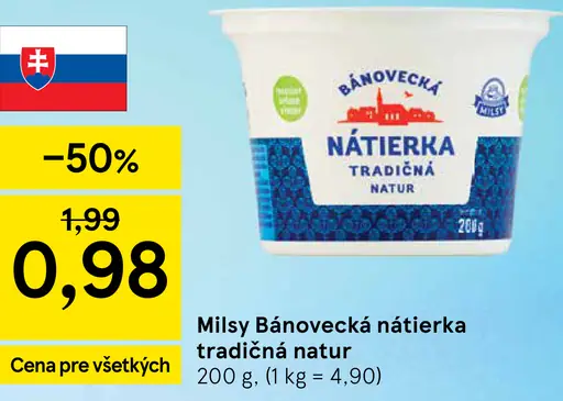 Milsy Bánovecká nátierka tradičná natur