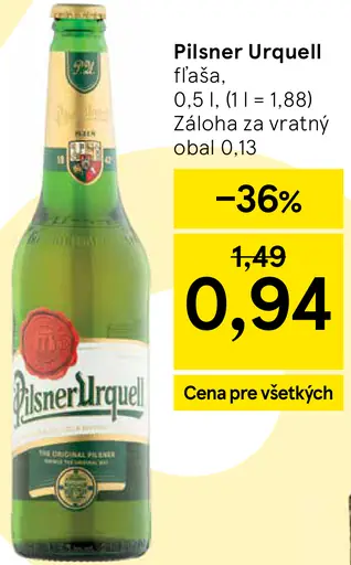 Pilsner Urquell fľaša