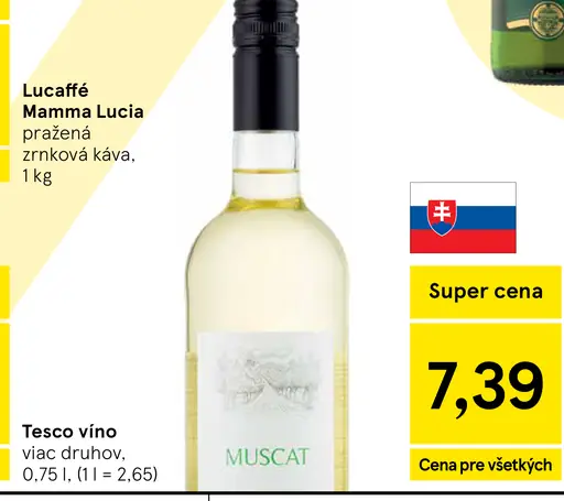Tesco víno Muscat