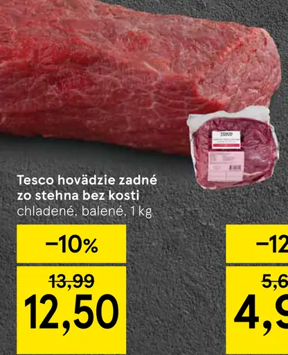 Tesco hovädzie zadné zo stehna bez kosti