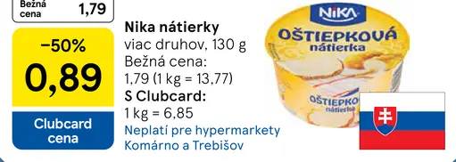 Nika nátierky rôzne druhy