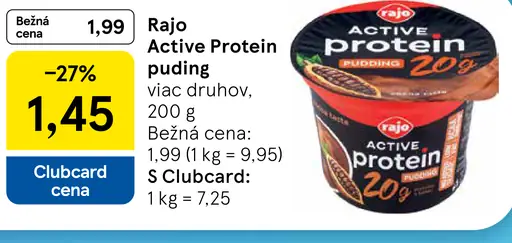 Rajo Active Protein pudding rôzne druhy