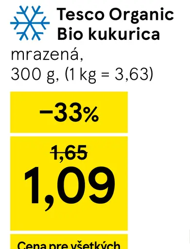 Tesco Organic bio kukurica mrazená