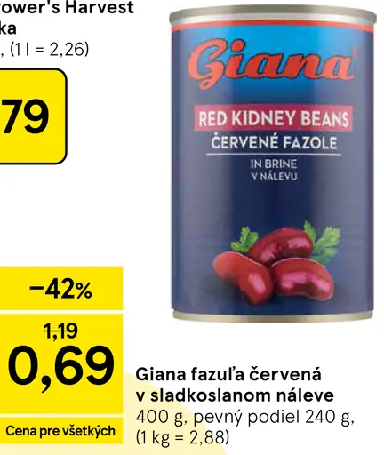 Giana fazuľa červená v sladkokyslom náleve