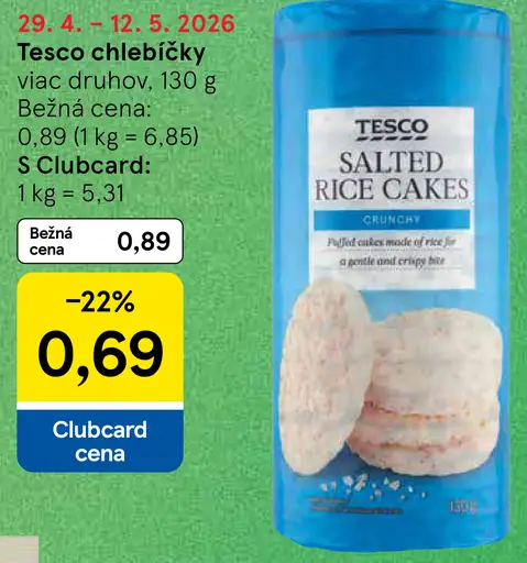 Tesco ryžové chlebíčky solené