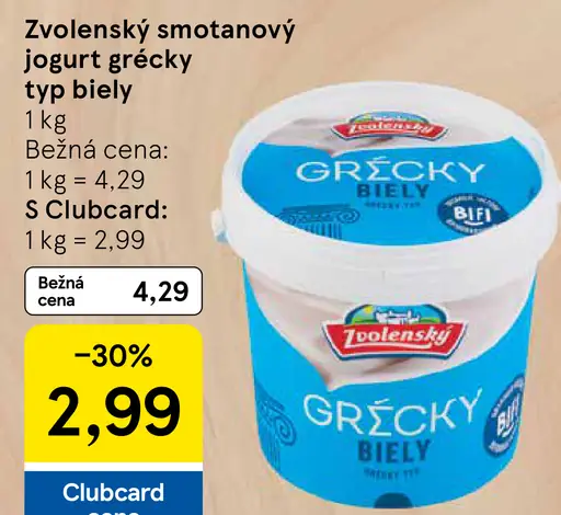 Zvolenský Smotanový jogurt grécky typ biely