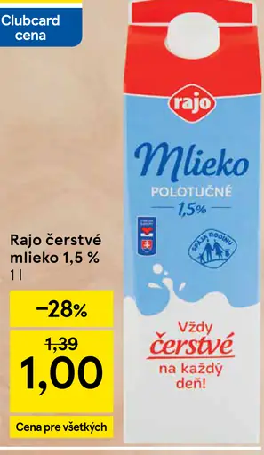 Rajo čerstvé mlieko 1,5 %