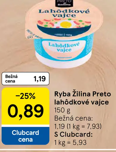 Ryba Žilina Preto lahôdkové vajce