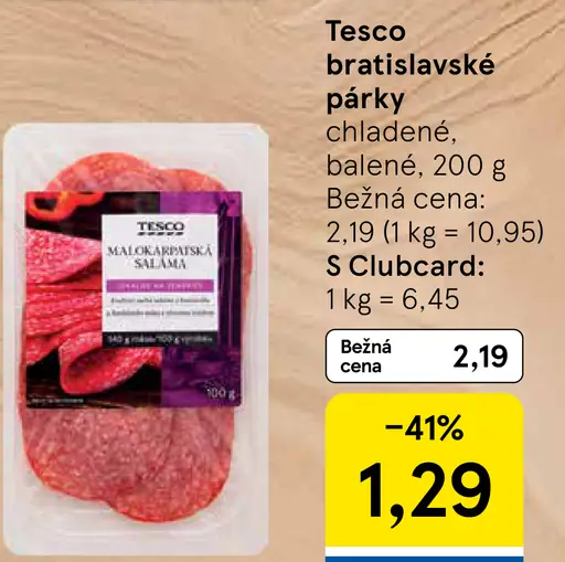 Tesco malokarpatská saláma