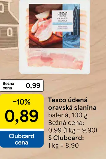 Tesco údená oravská slanina