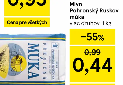Mlyn Pohronský Ruskov múka viac druhov