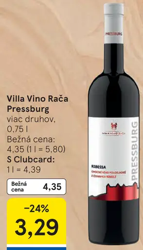 Villa Vino Rača Pressburg červené víno