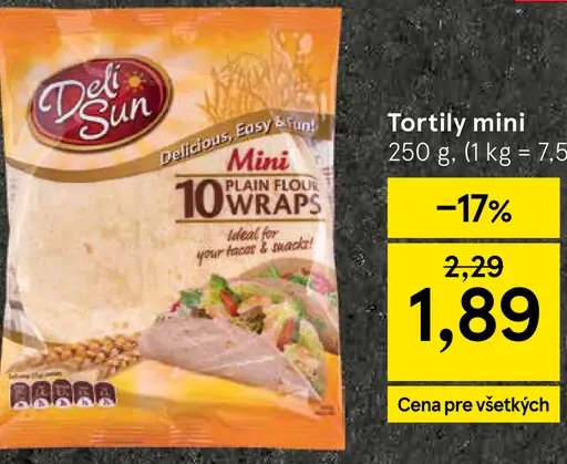 Deli Sun Mini Plain Flour Wraps