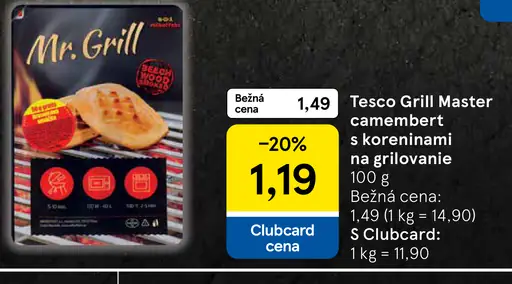 Tesco Grill Master camembert s koreninami na grilovanie