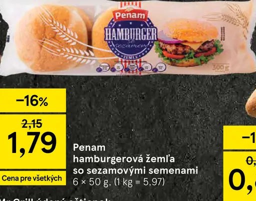 Penam hamburgerová žemľa so sezamovými semienami