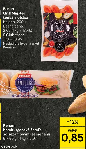 Baron Grill Majster tenká klobása