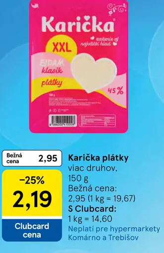 Karička Eidam plátky syr