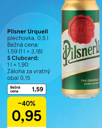 Pilsner Urquell pivo plechovka