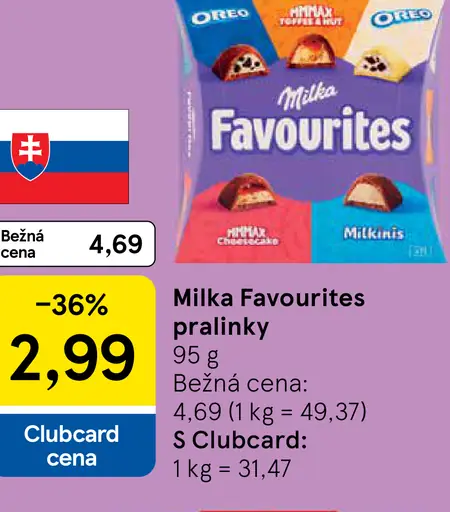 Milka Favourites pralinky