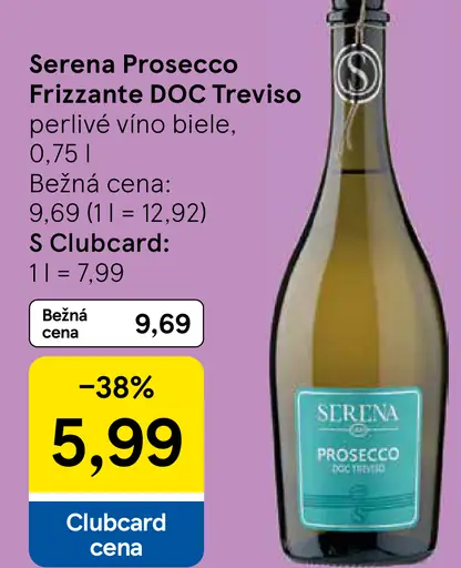 Serena Prosecco Frizzante DOC Treviso perlivé víno biele