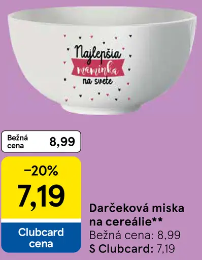 Darčeková miska na cereálie