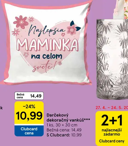 Darčekový dekoračný vankúš