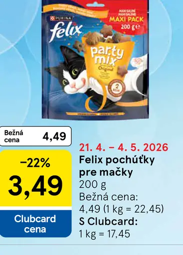 Felix pochúťky pre mačky