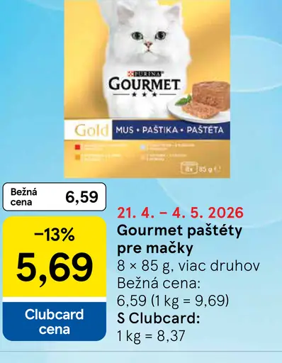 Gourmet jemná paštéta pre mačky