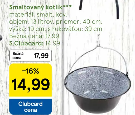 Smalťovaný kotlík na varenie