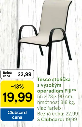 Tesco stolička s vysokým operadlom Fiji