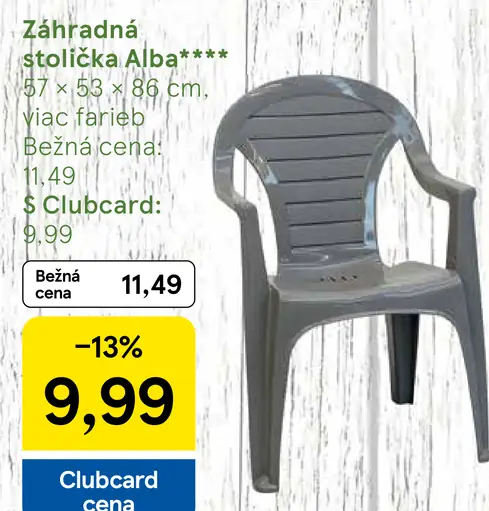 Tesco záhradná stolička Alba