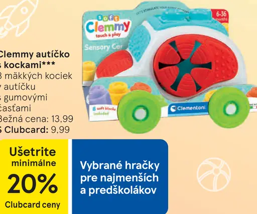 Clemmy autíčko s kockami mäkké stavebné kocky v autíčku